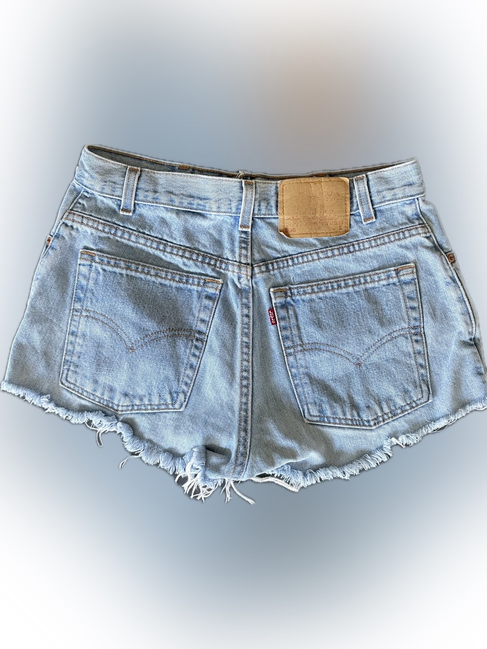 Levi's Light Blue Cutoff Denim Shorts with Frayed Hem